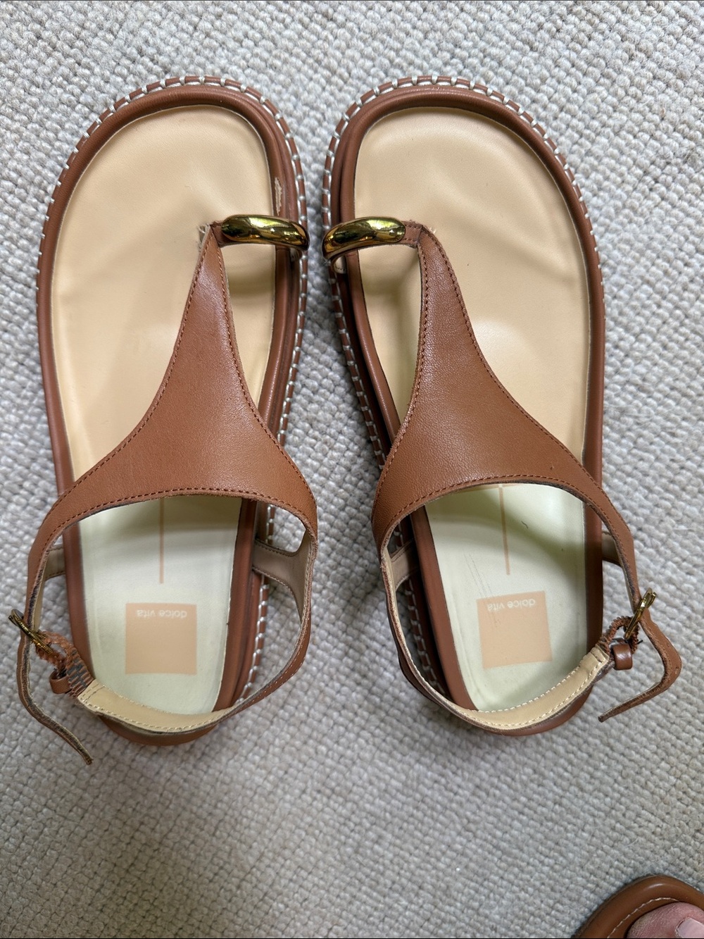 Dolce vita Brown Leather Toe-Ring Sandals